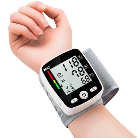 Portable Blood Pressure Monitor Digital Rechargeable Wrist BP Machine