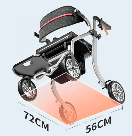 Folding Walker With Shopping Bag Aluminum Walker for Handicapped Elderly 2